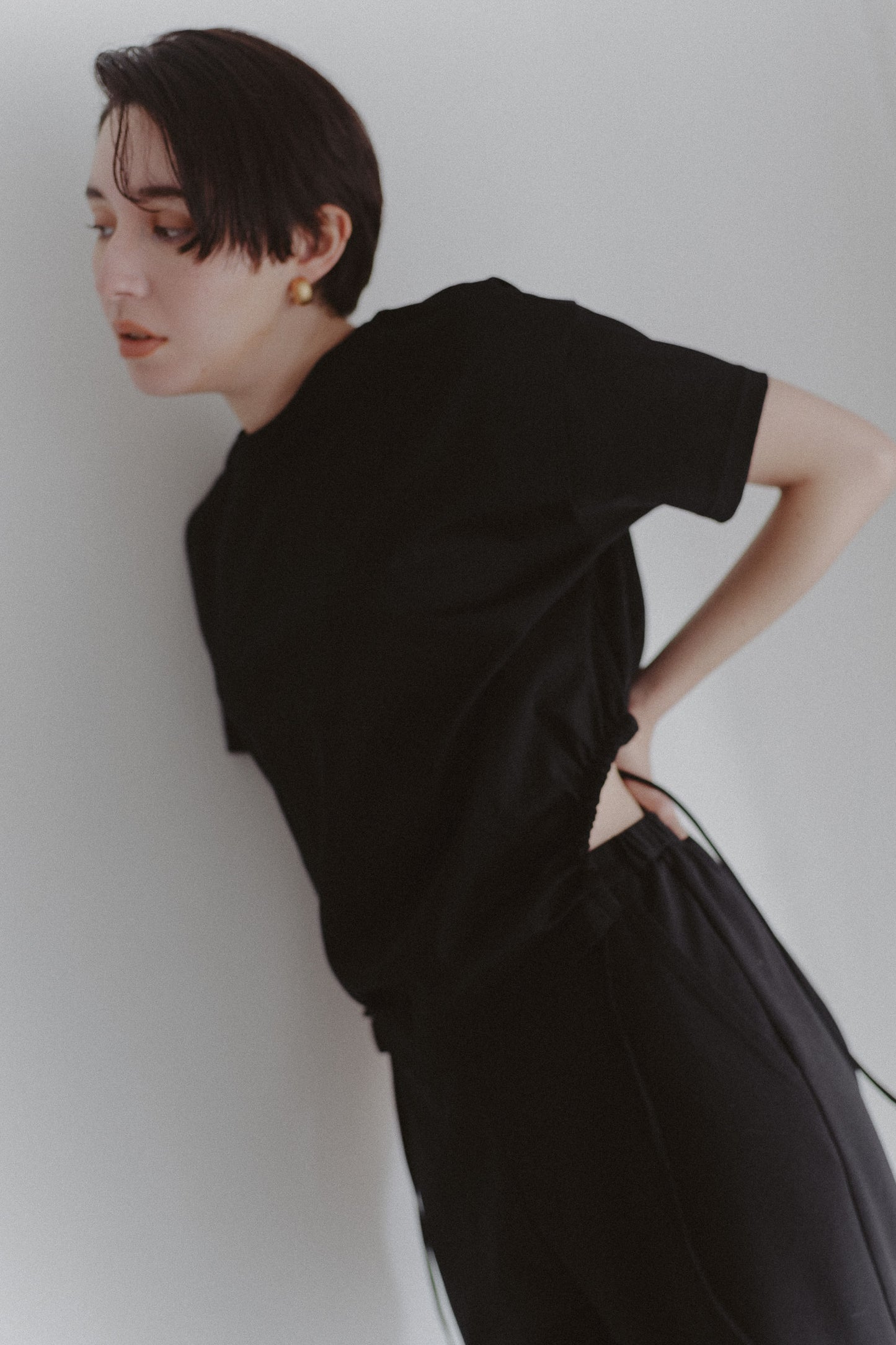 Curve gather tee (2color)