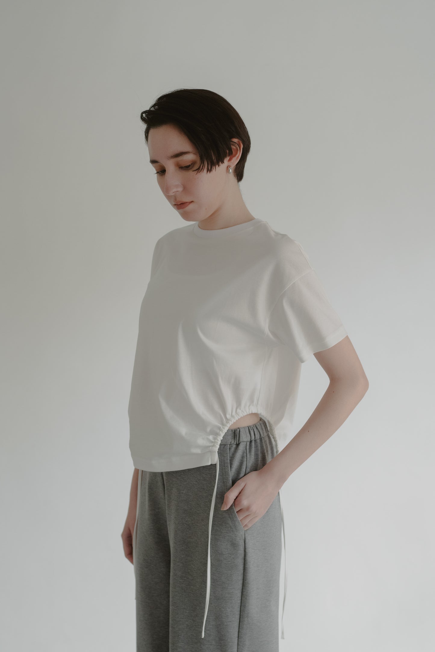 Curve gather tee (2color)