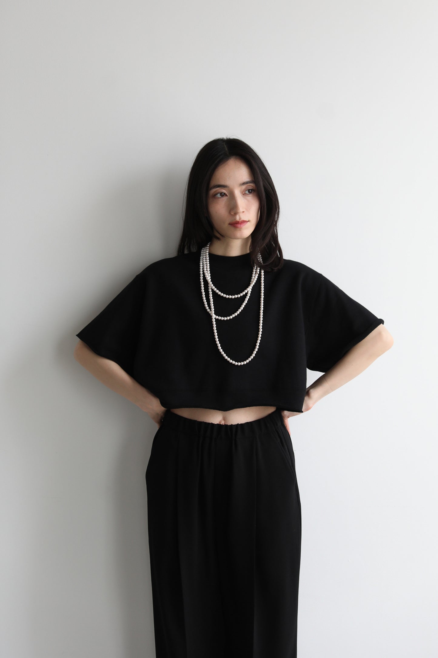 Cropped block sweater (3color)
