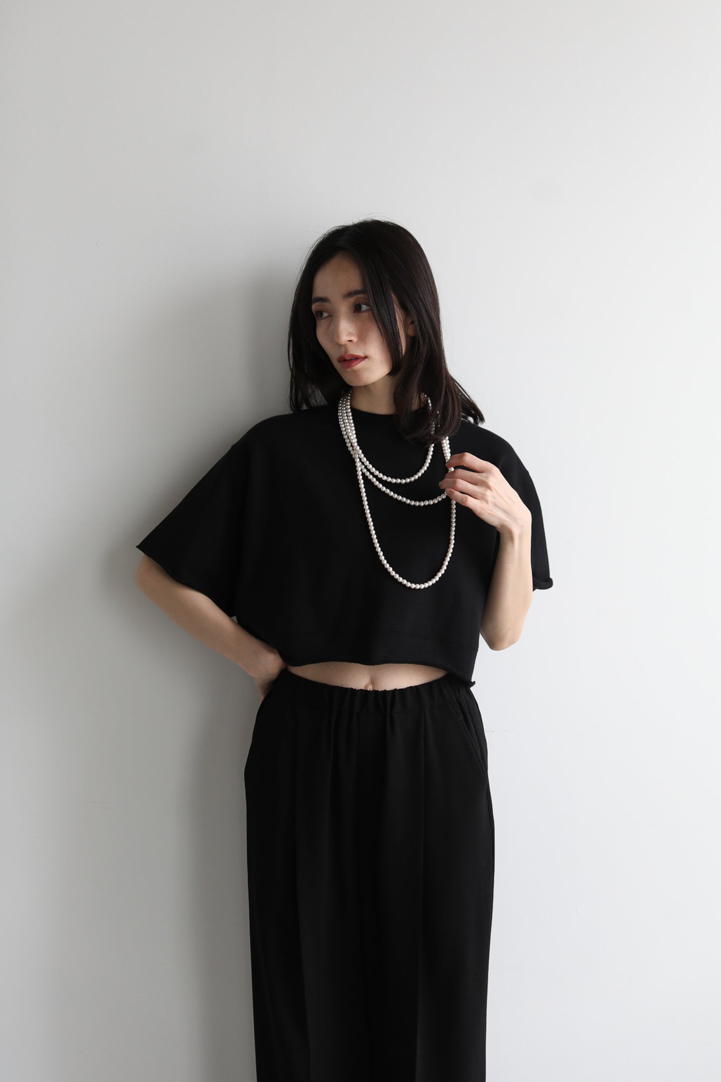 Cropped block sweater (3color)
