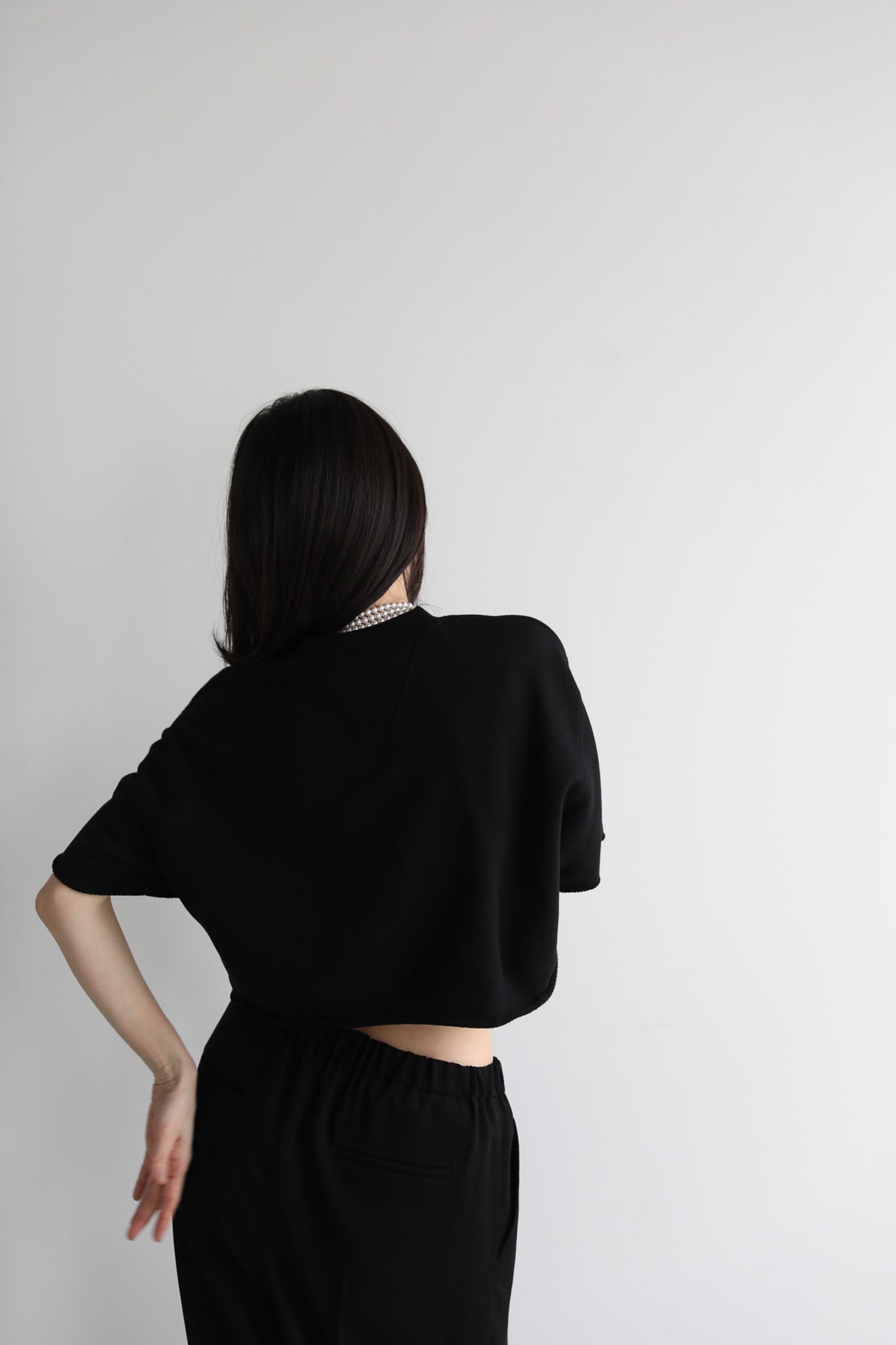 Cropped block sweater (3color)