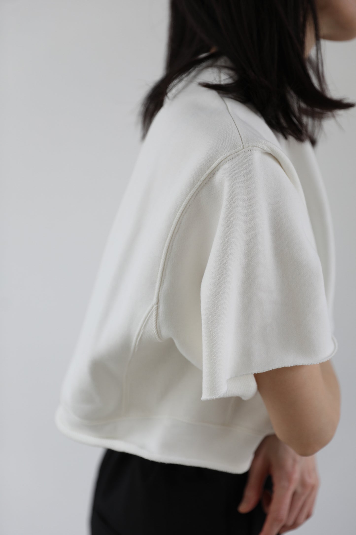 Cropped block sweater (3color)