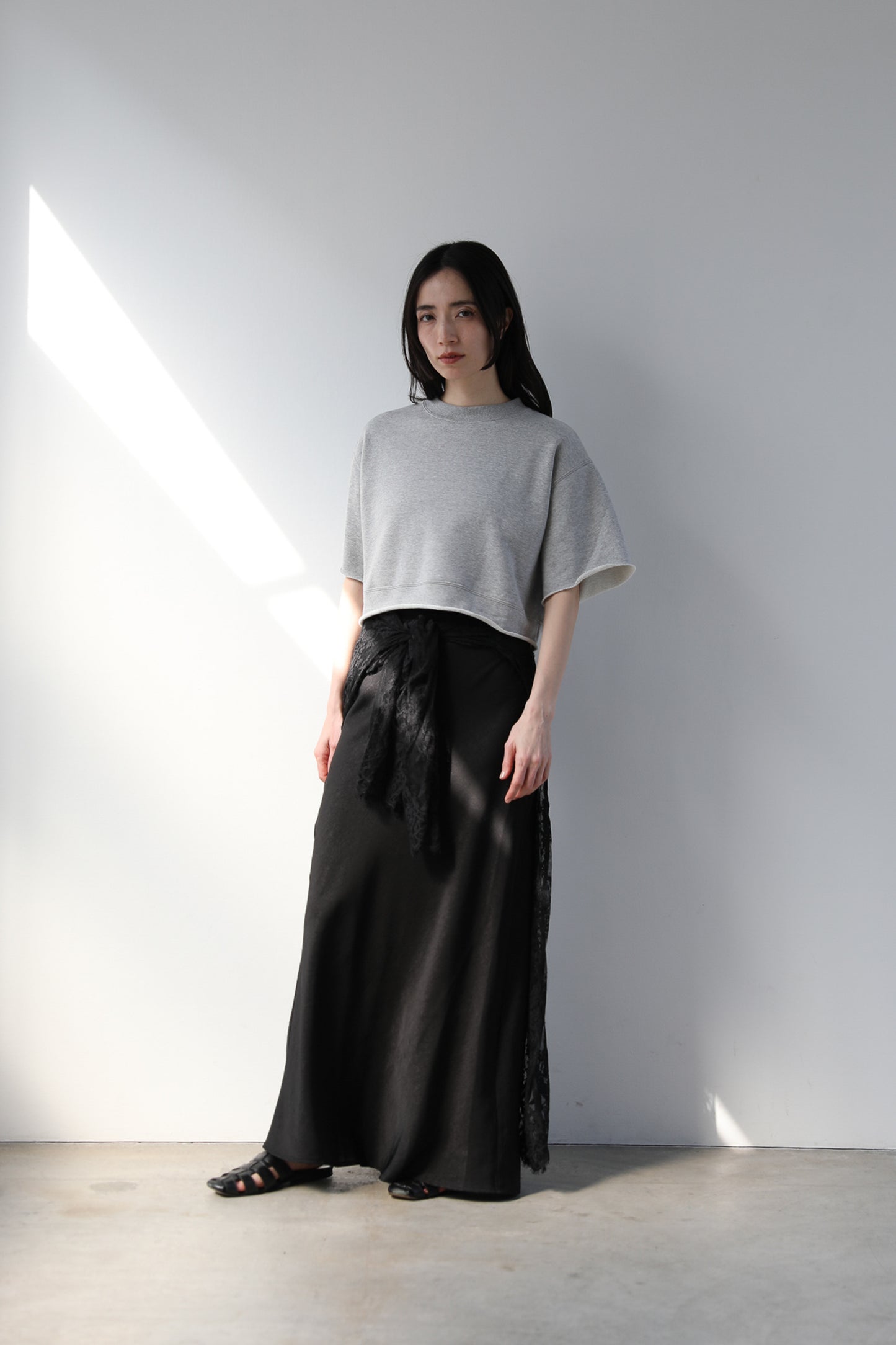 Cropped block sweater (3color)