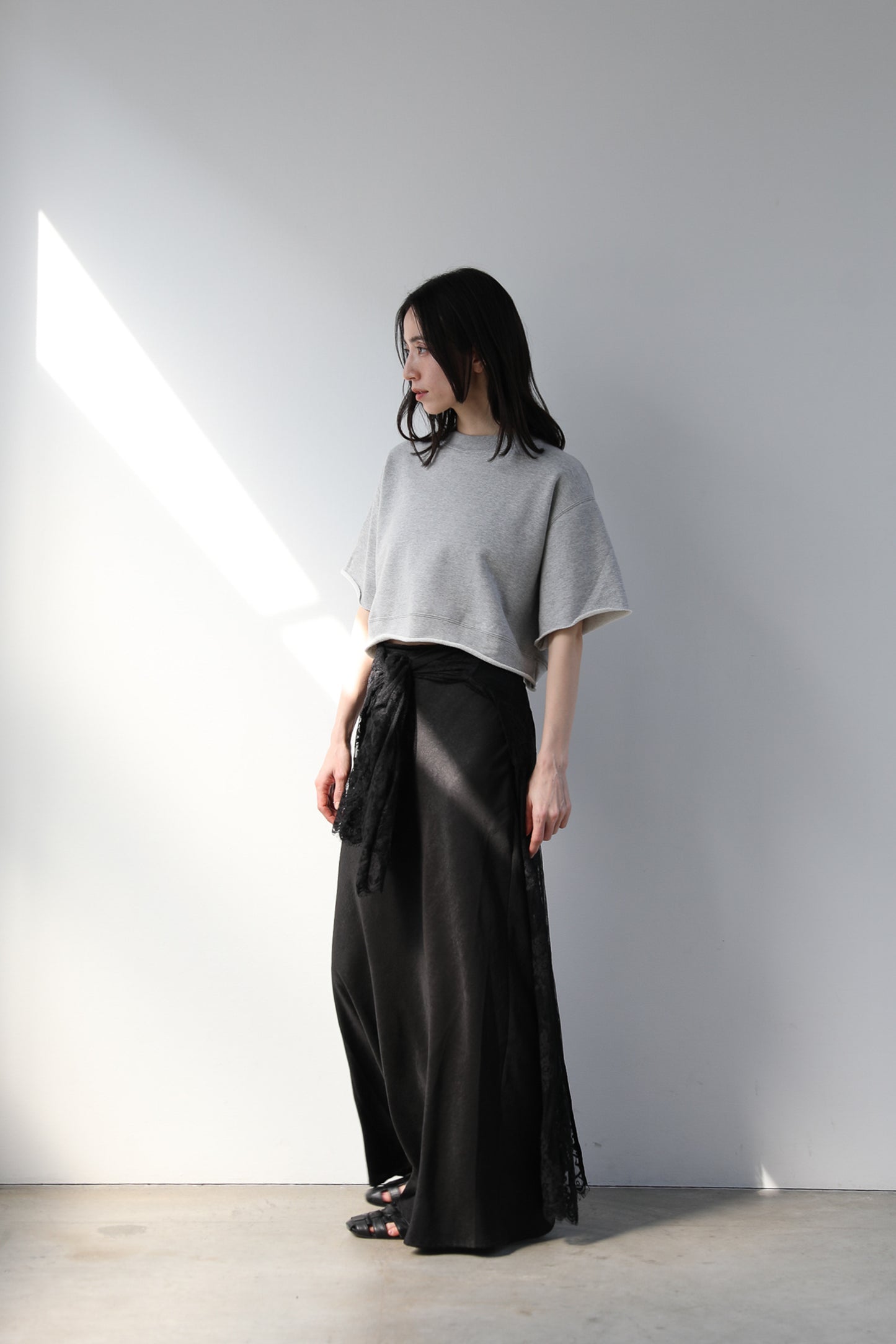 Cropped block sweater (3color)
