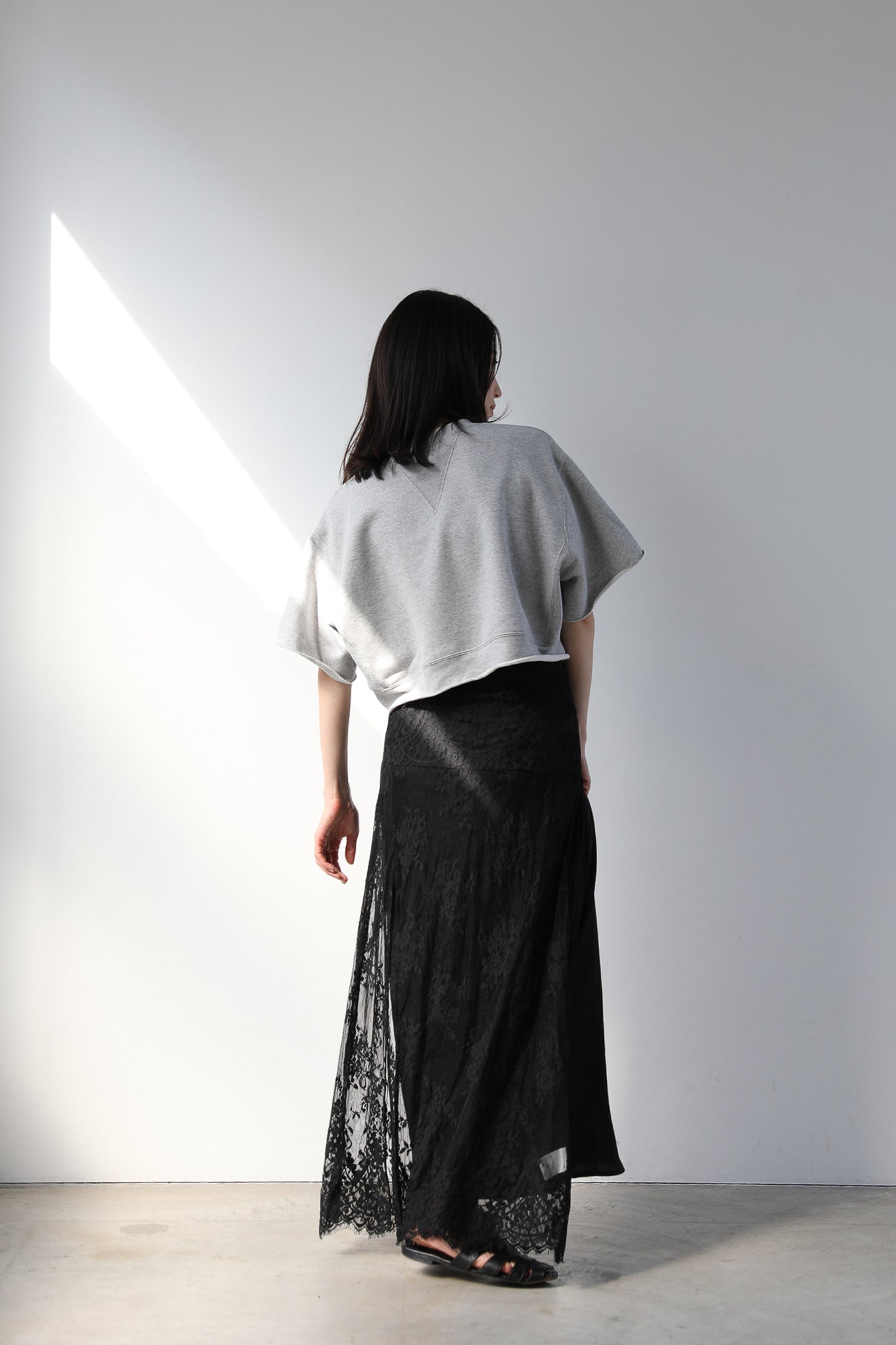 Cropped block sweater (3color)