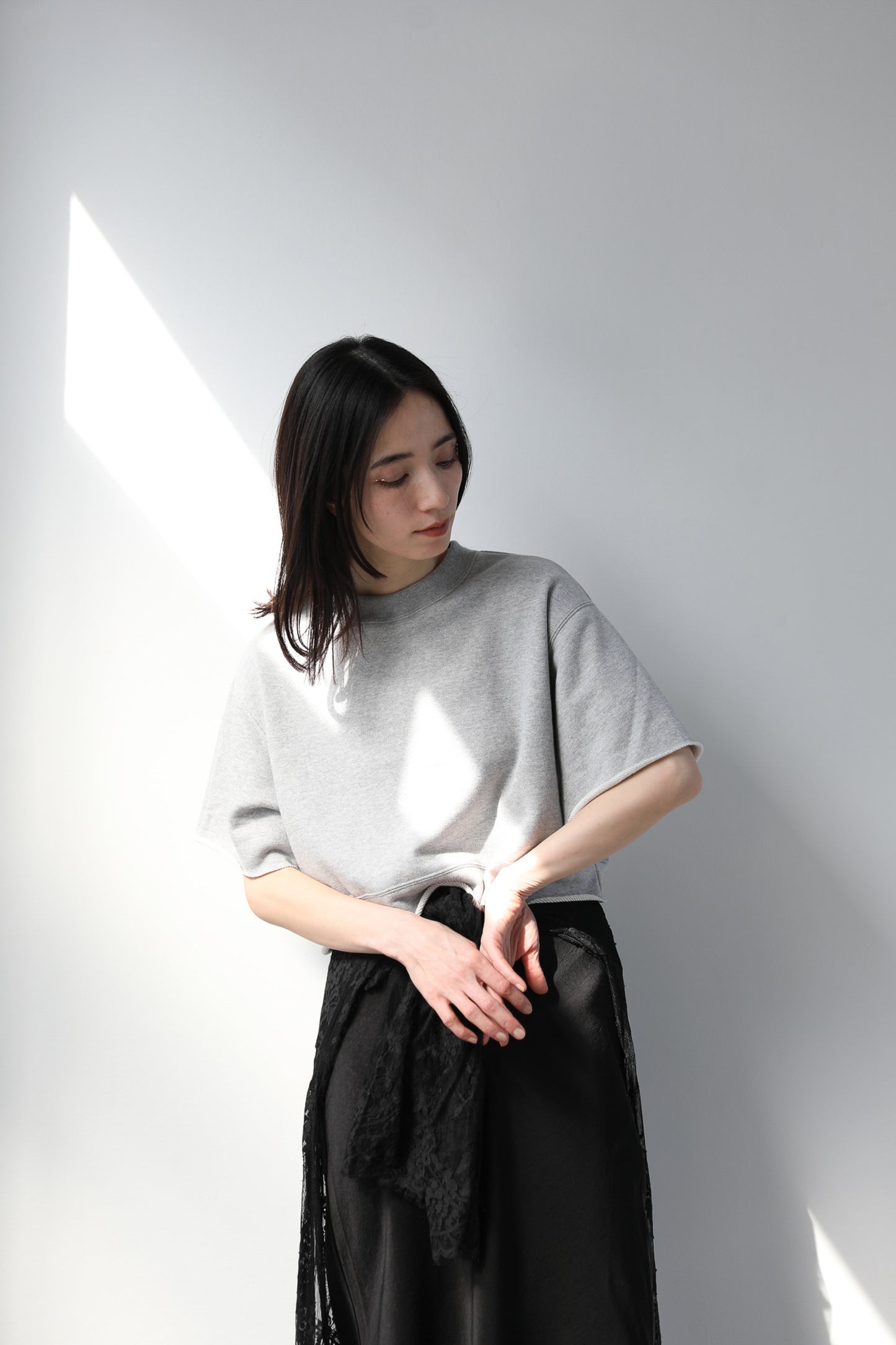 Cropped block sweater (3color)
