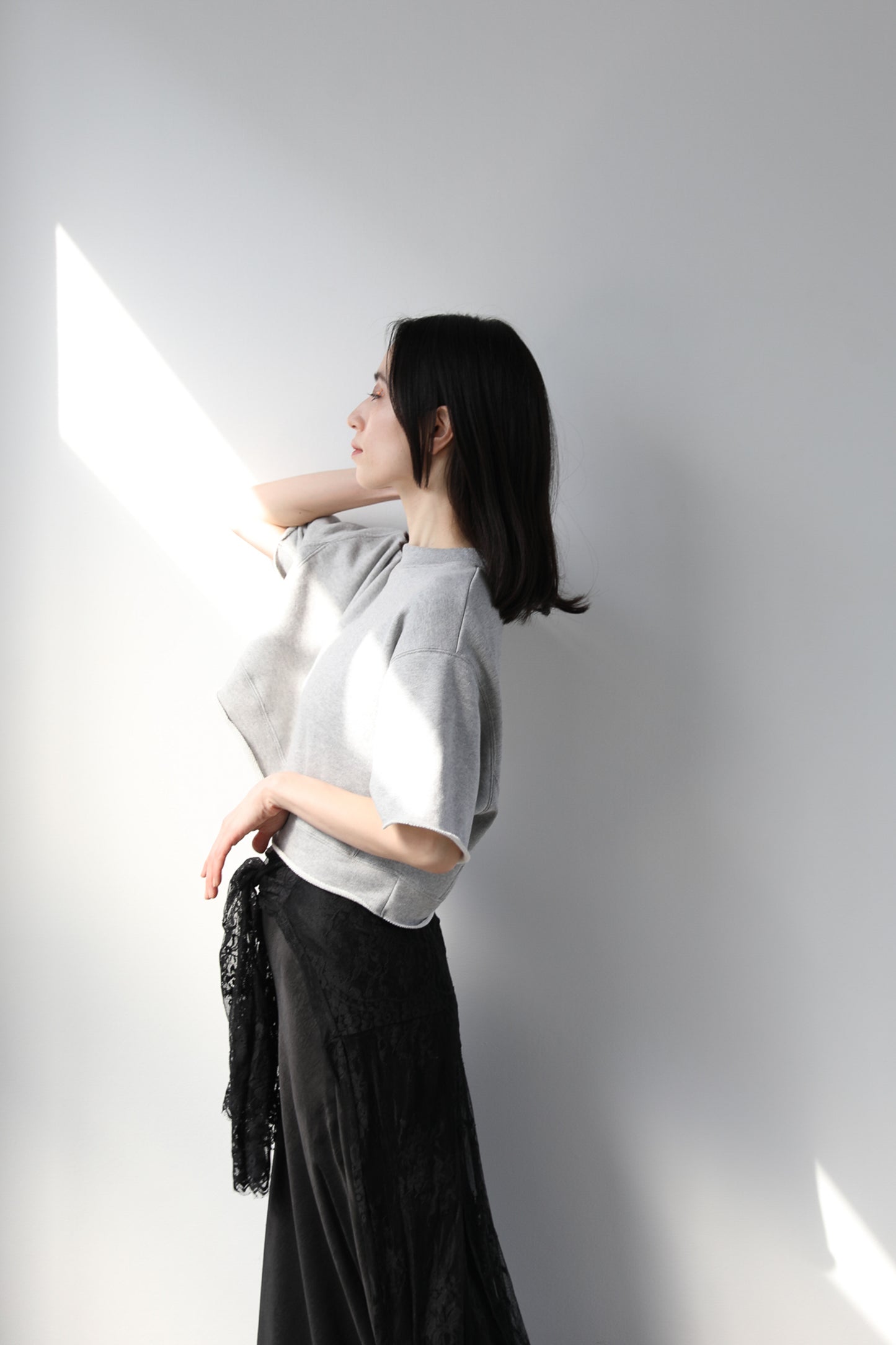 Cropped block sweater (3color)