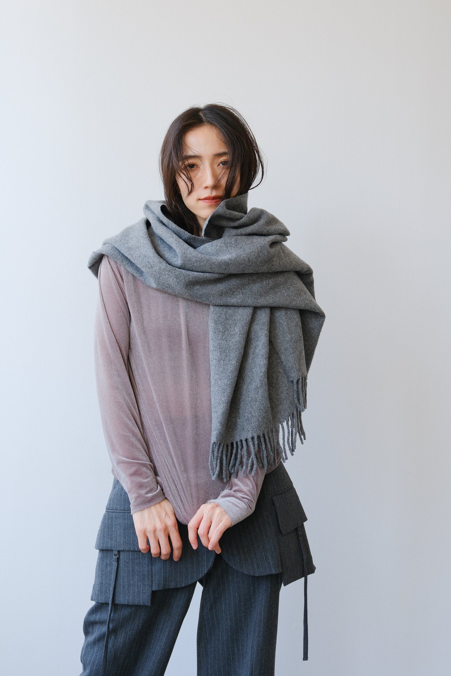 Sheer velour tops (gray)