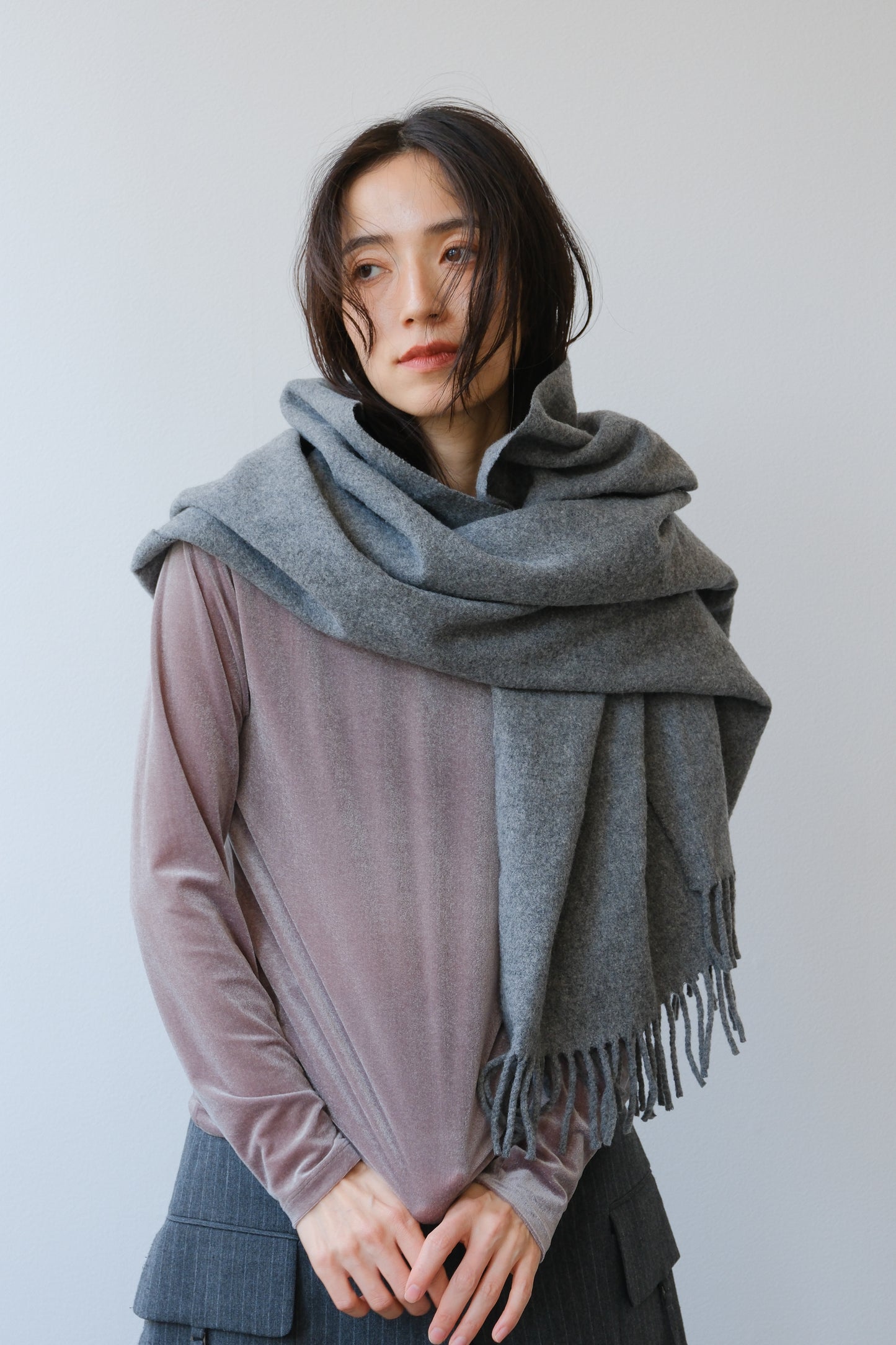 Sheer velour tops (gray)