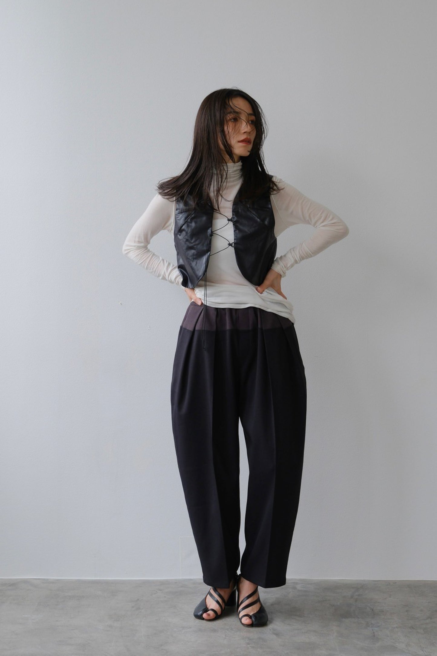 Bicolor curve pants (2color)