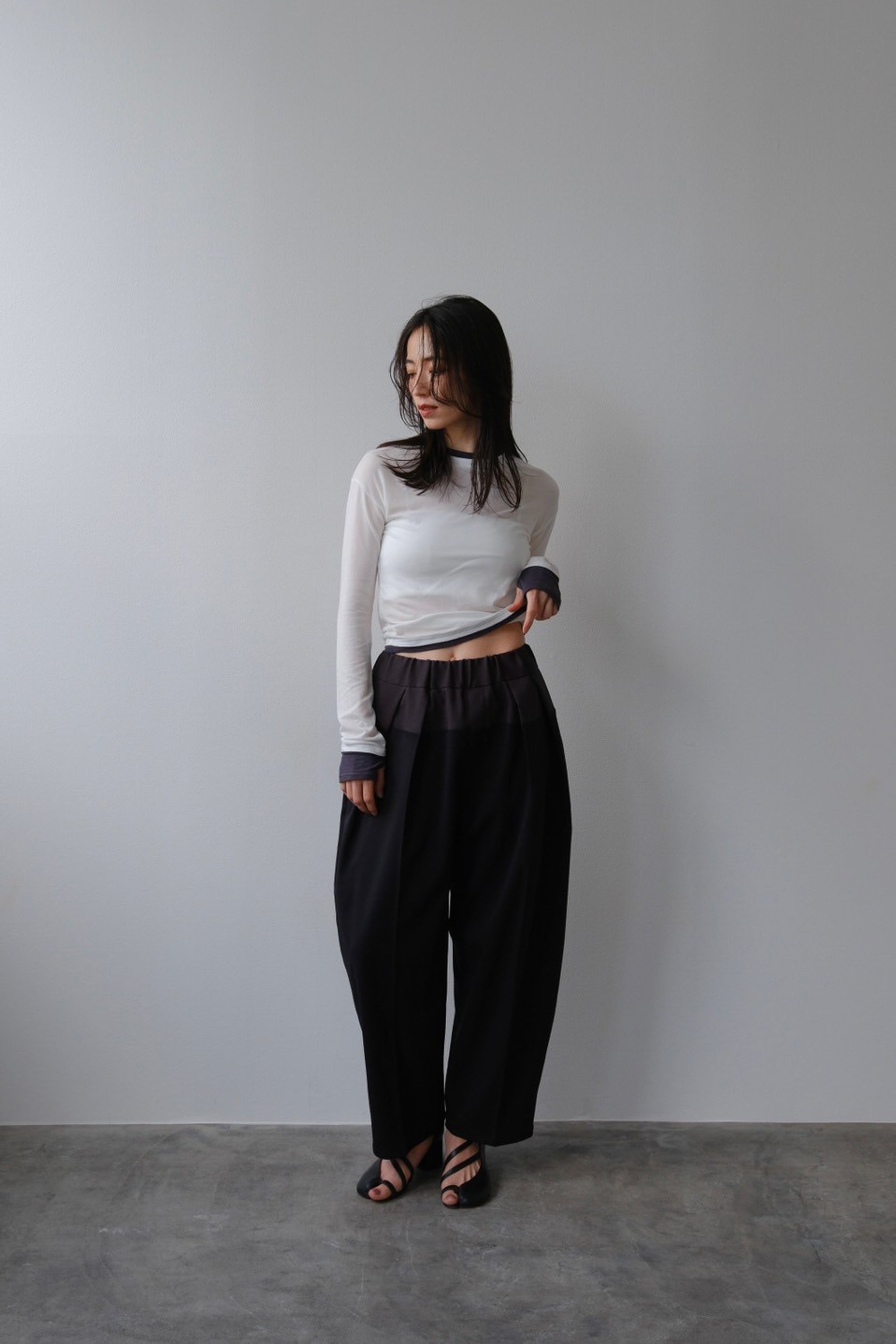 Bicolor curve pants (black × gray) – IFMEH