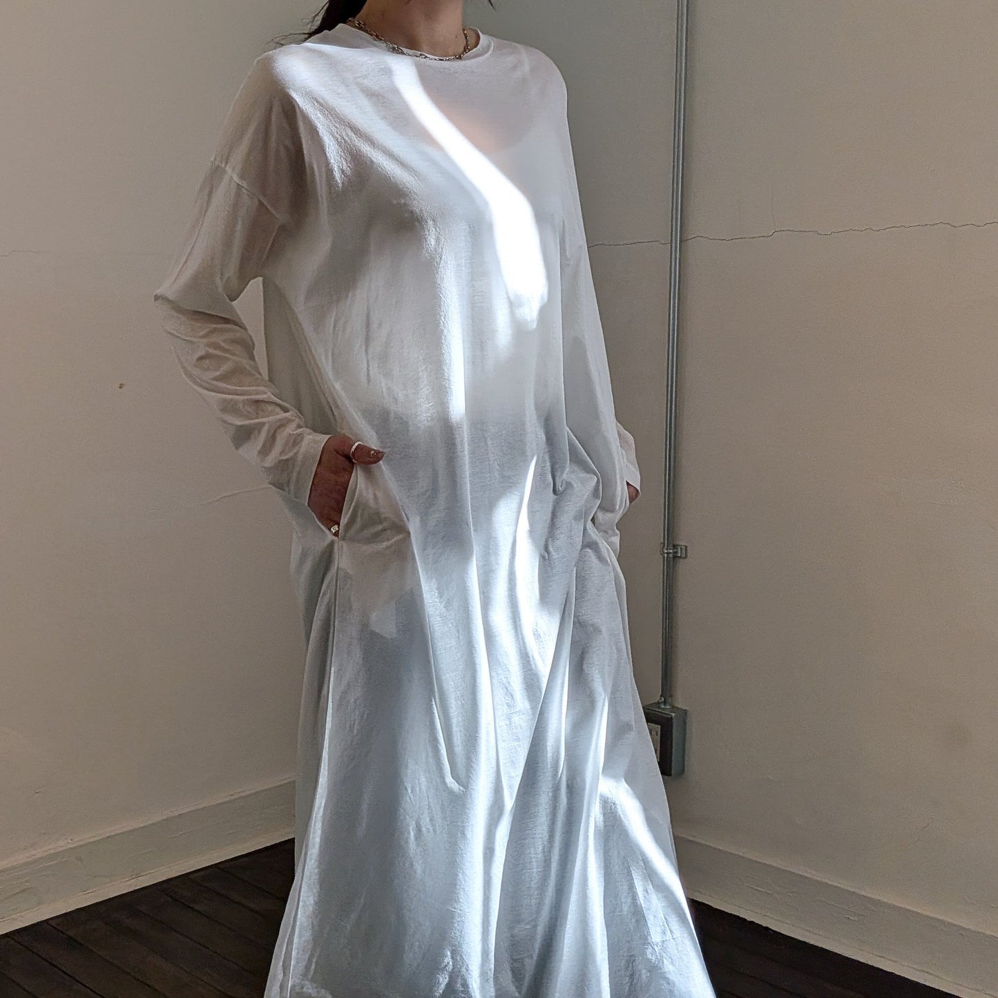 sheer long dress (3colors)