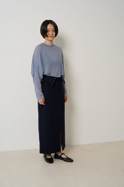 airy cashmere tops -blue-