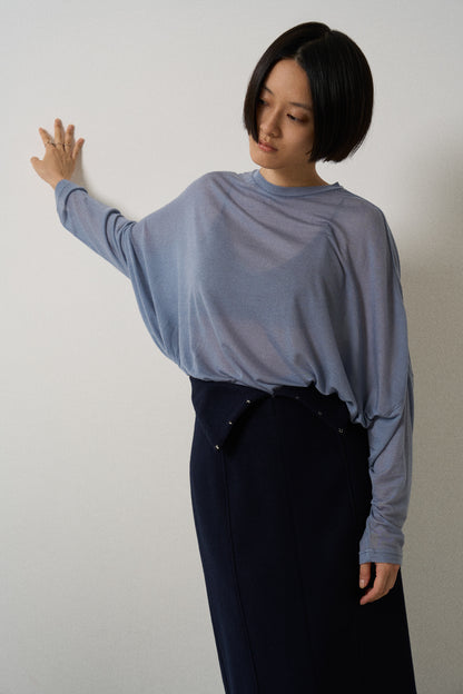airy cashmere tops -blue-