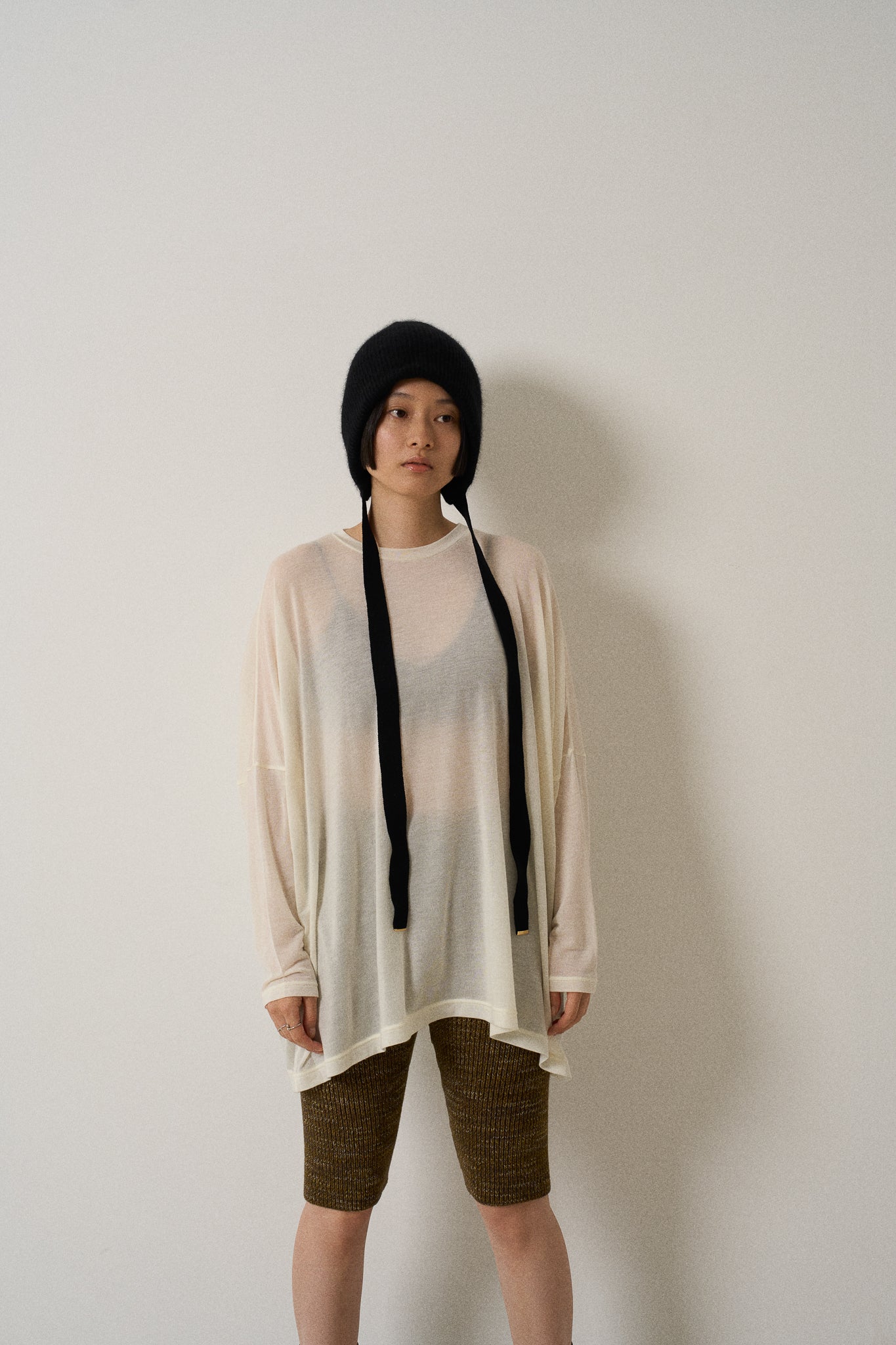 airy cashmere tops -off white-