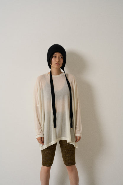 airy cashmere tops -off white-
