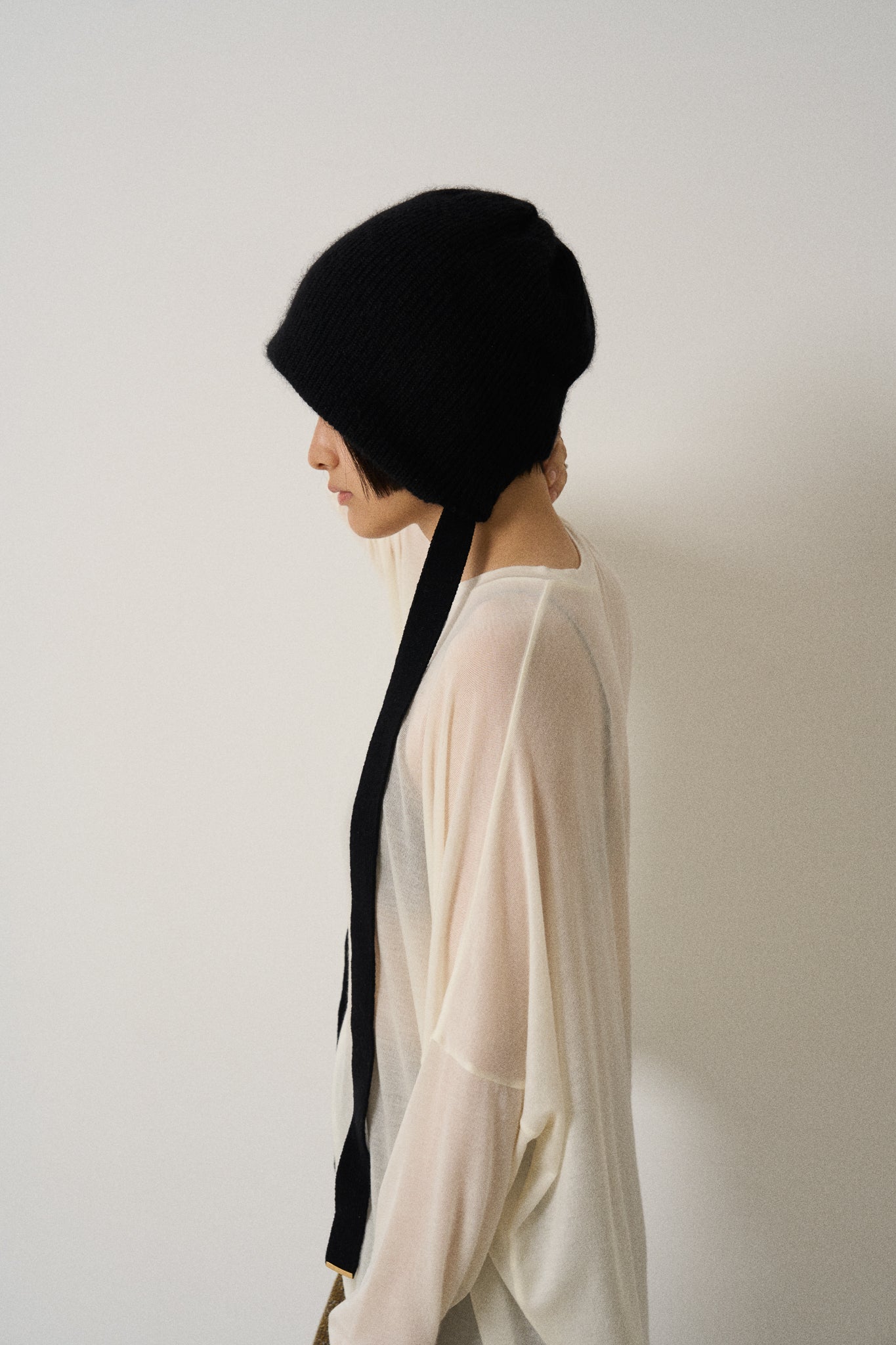 airy cashmere tops -off white-