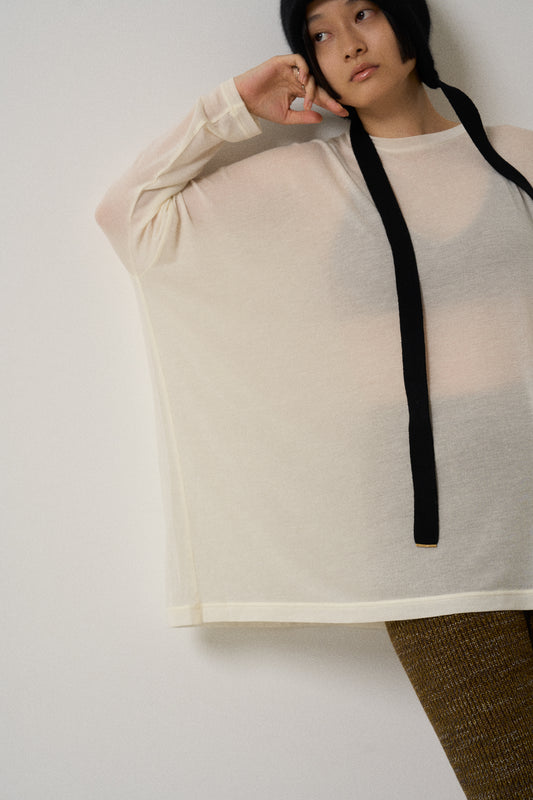 airy cashmere tops -off white-
