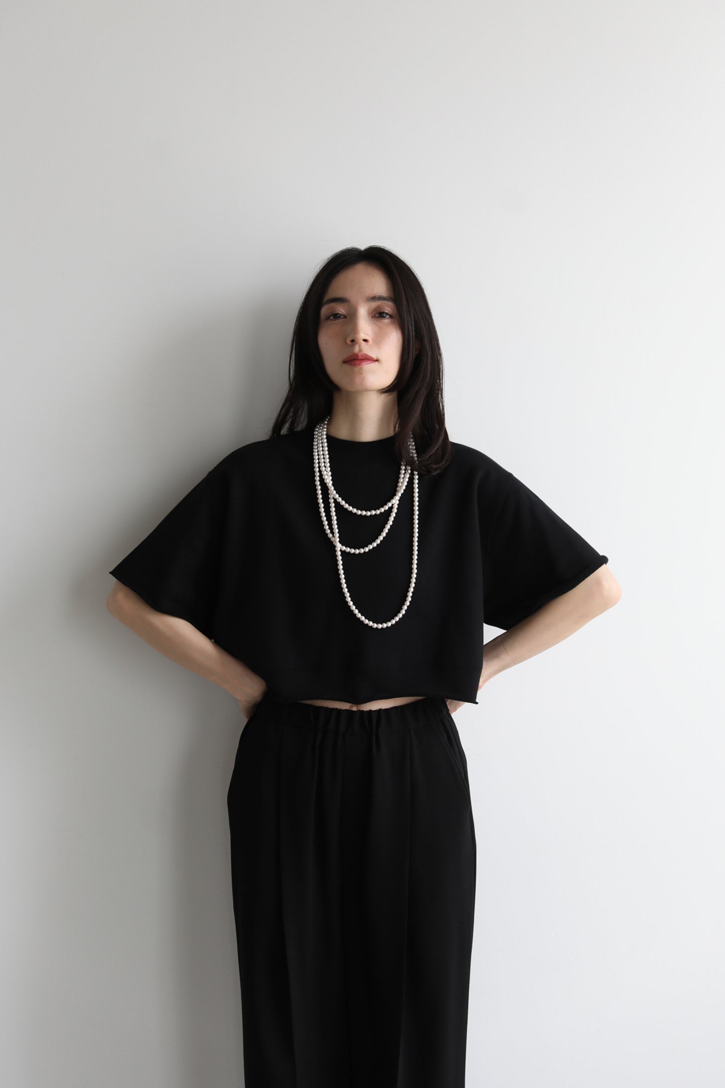 Cropped block sweater (3color)
