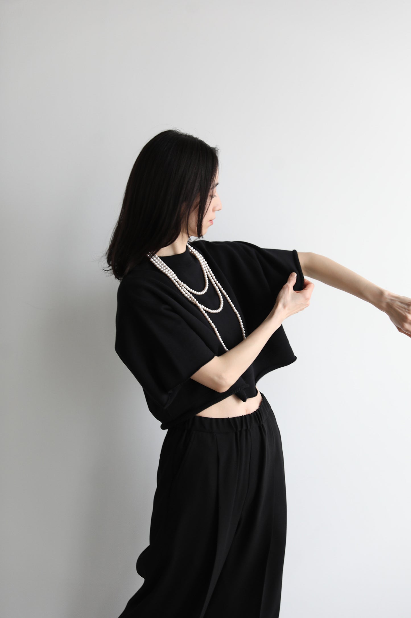 Cropped block sweater (3color)