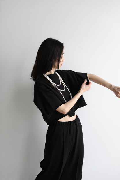Cropped block sweater (3color)