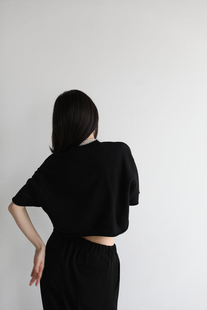 Cropped block sweater (3color)
