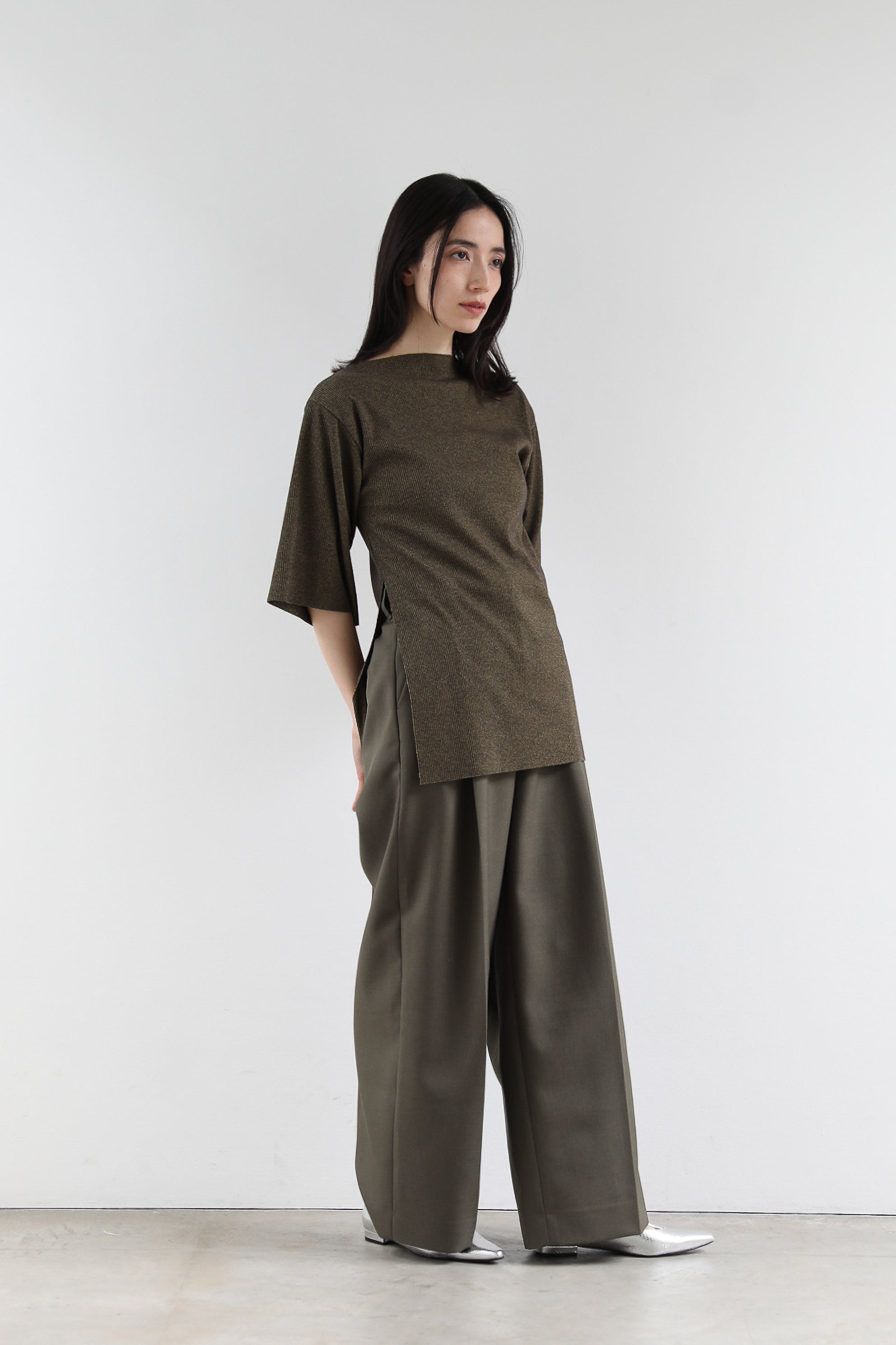 新品　ifmeh Side slit rib t 　ネイビー Side slit rib t (2color) – IFMEH