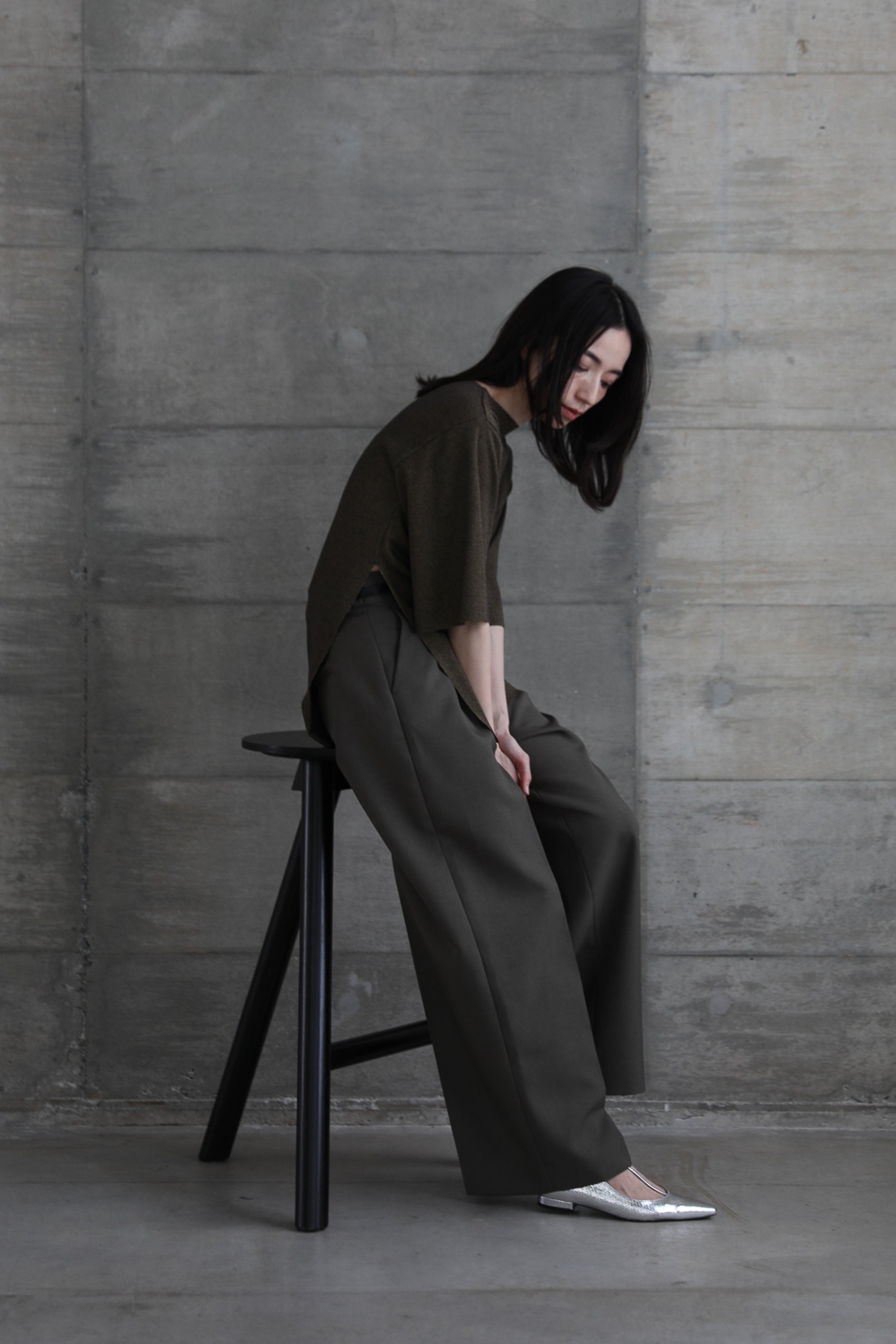 新品　ifmeh Side slit rib t 　ネイビー Side slit rib t (2color) – IFMEH