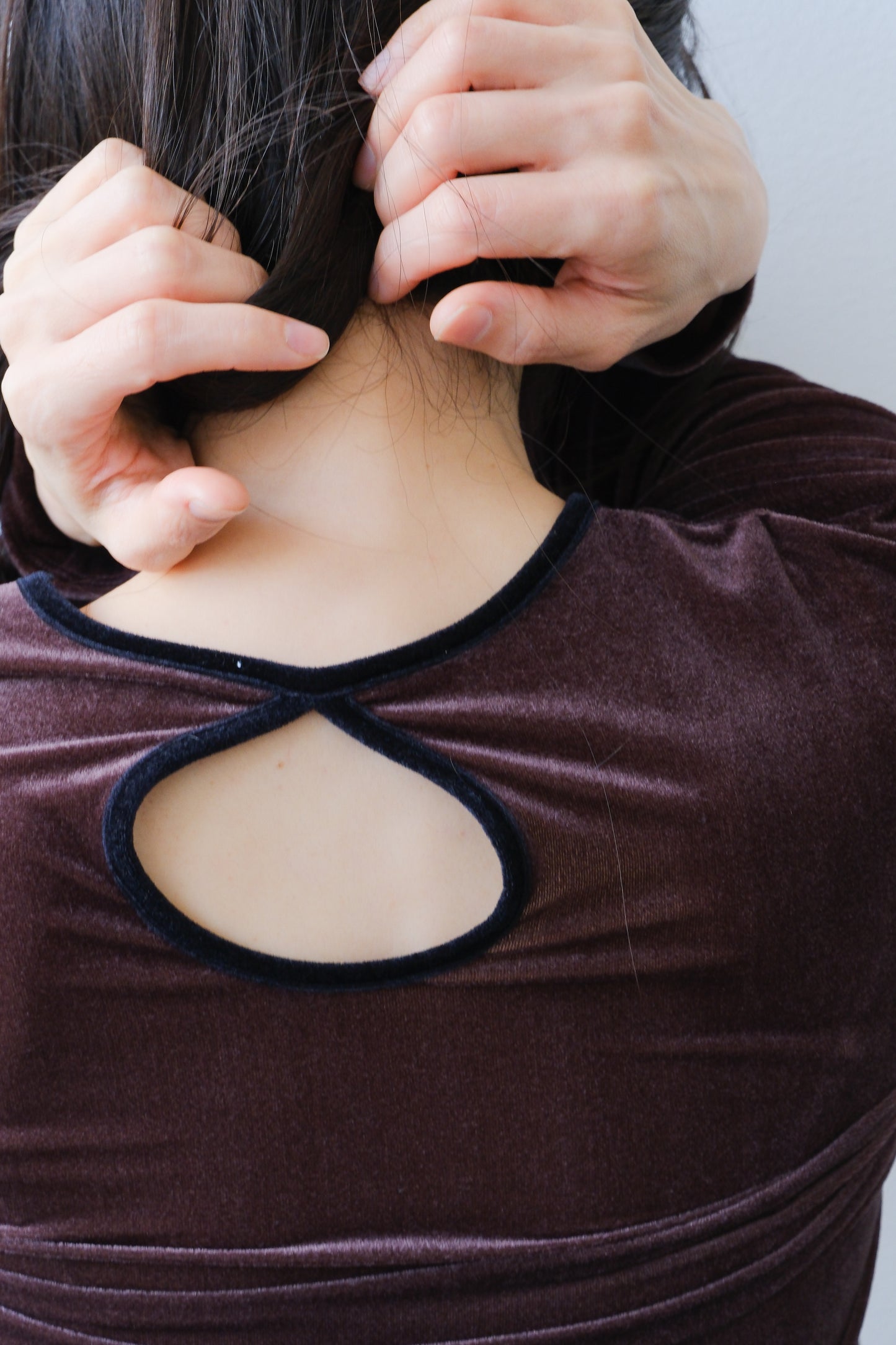 Sheer velour tops (brown)