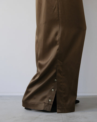 Satin slit pants (2colors)