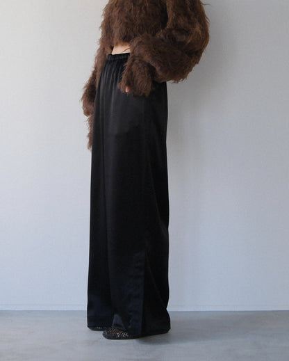 Satin slit pants (2colors)