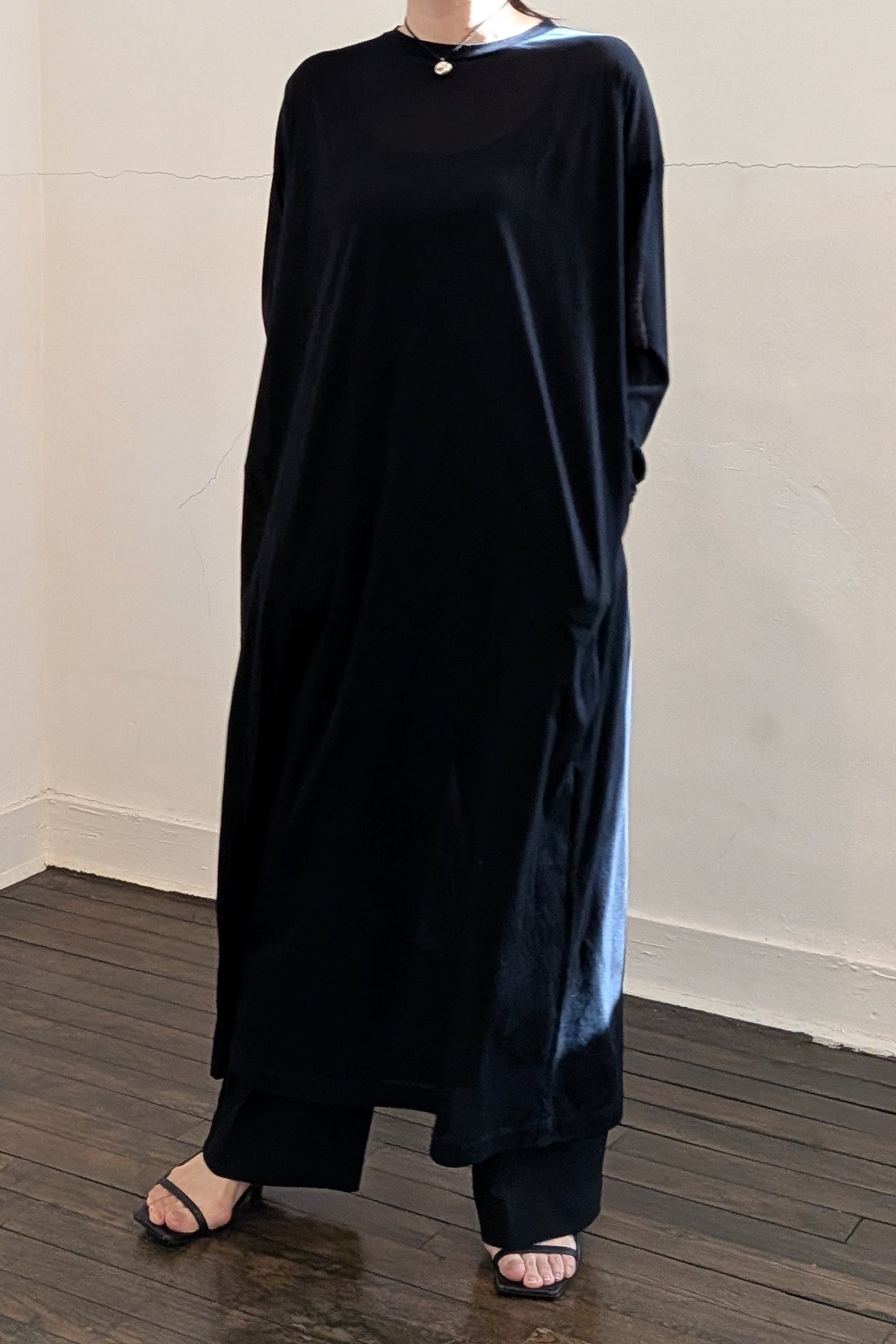 sheer long dress (2colors)