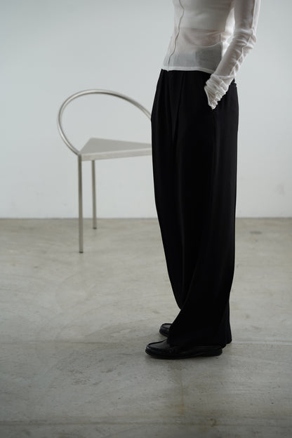 Tuck wide pants (black)