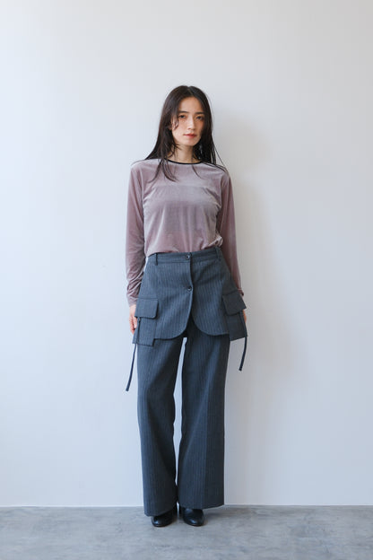 Sheer velour tops (gray)