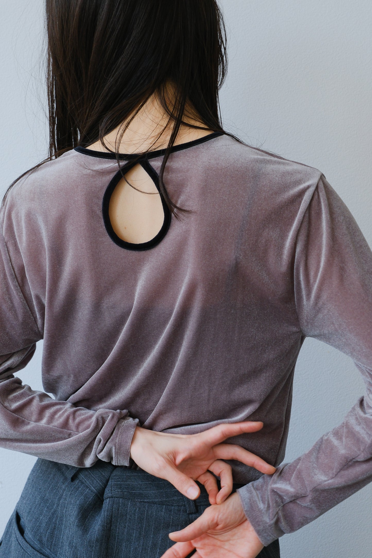 Sheer velour tops (gray)