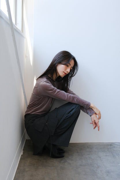 Sheer velour tops (gray)