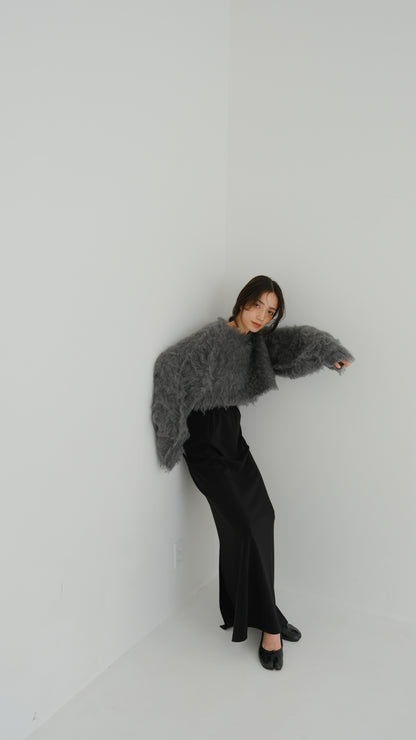 Satin slit pants (2colors)