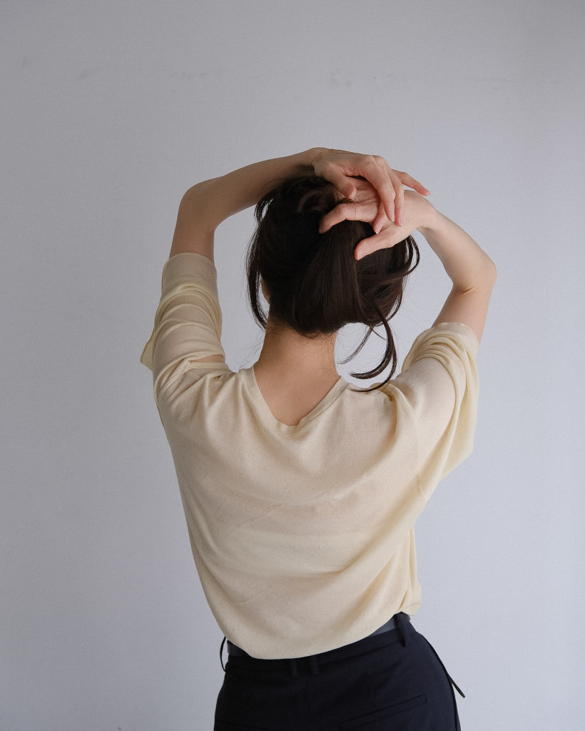 Sheer hole t (3color)