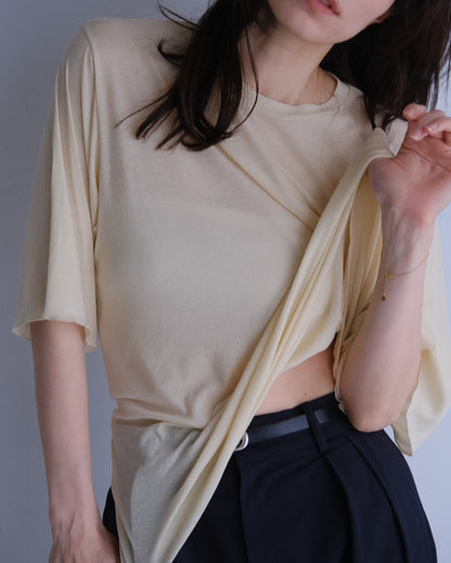 Sheer hole t (3color)