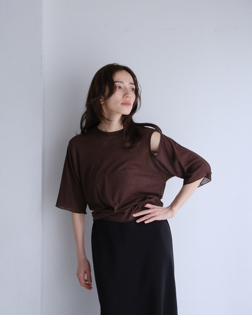 Sheer hole t (3color)