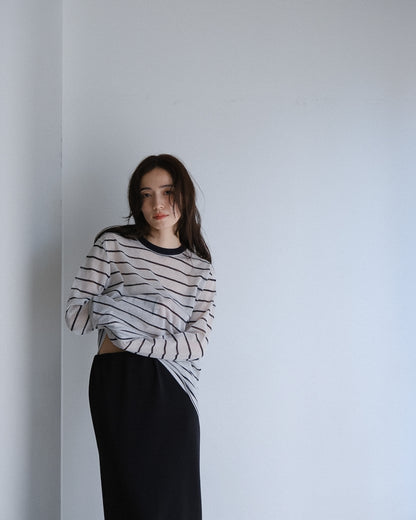 Sheer border tops (2colors)