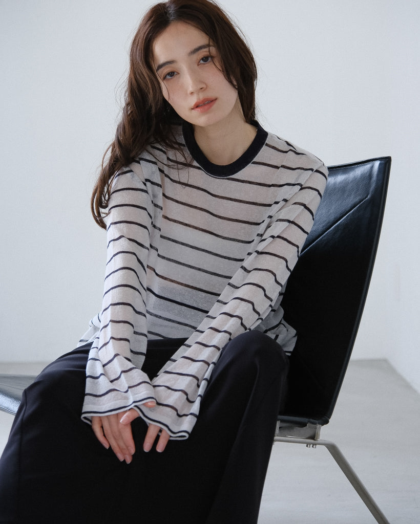 Sheer border tops (2colors)