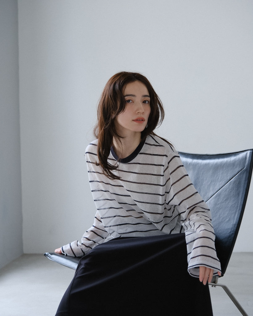 Sheer border tops (2colors)