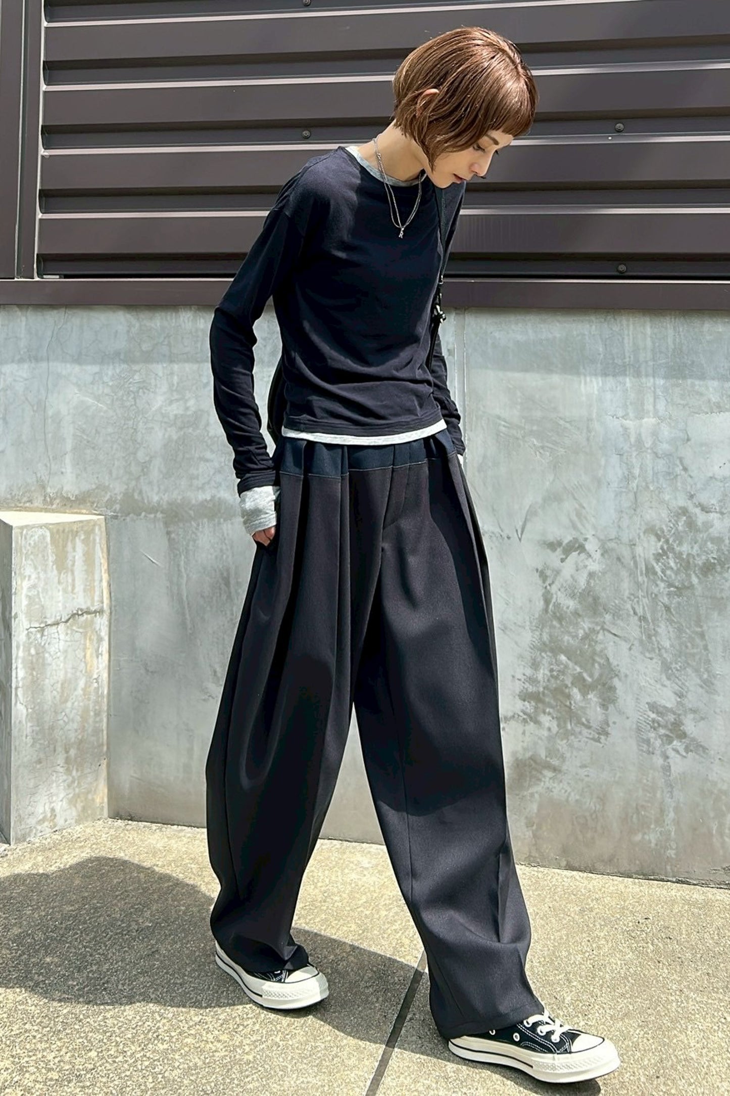 Bicolor curve pants (2color)