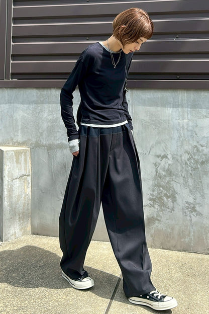 Bicolor curve pants (2color)