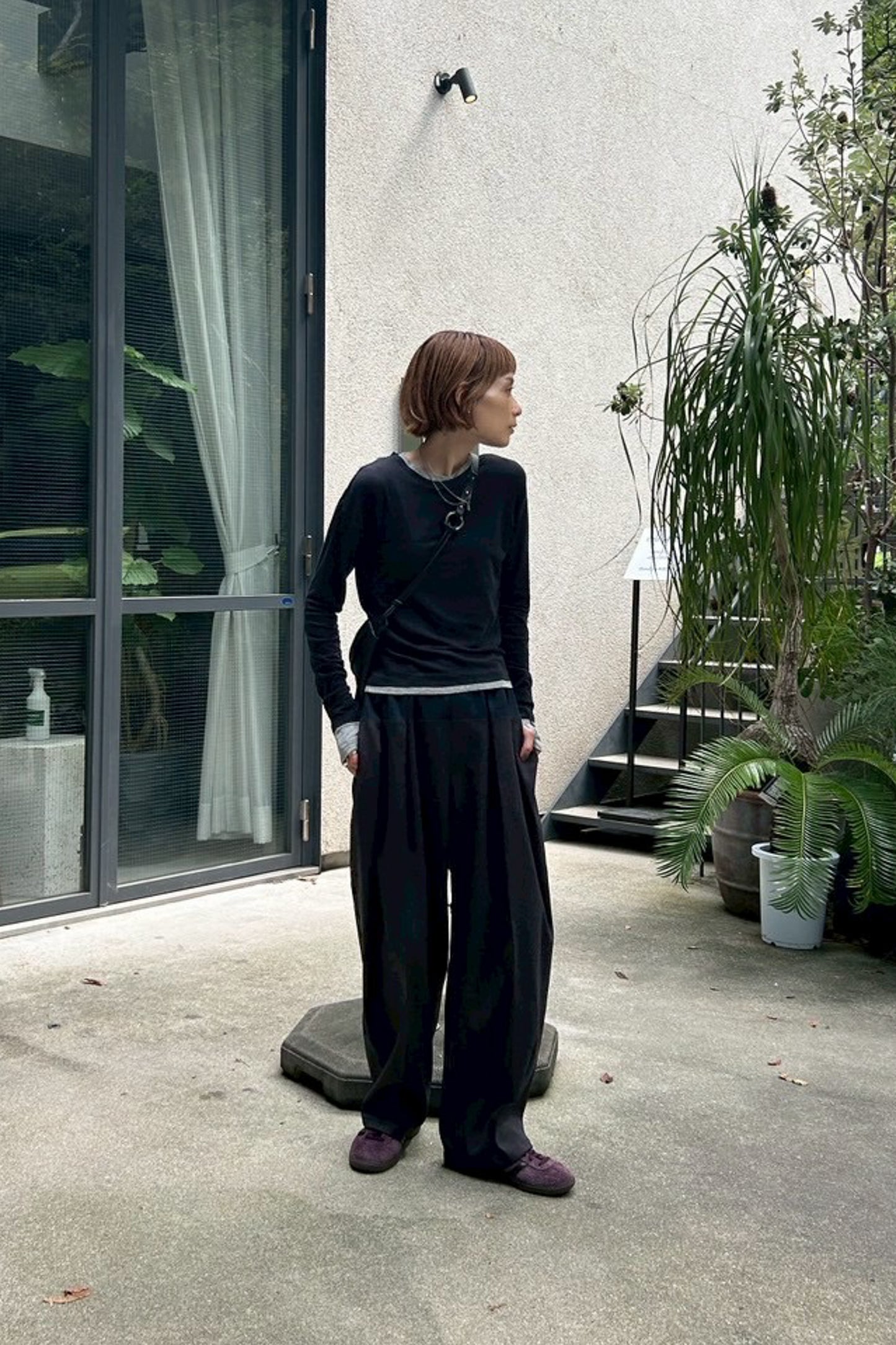 Bicolor curve pants (2color)