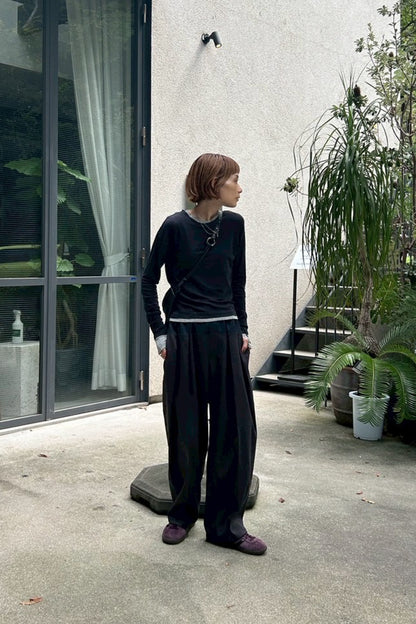 Bicolor curve pants (2color)