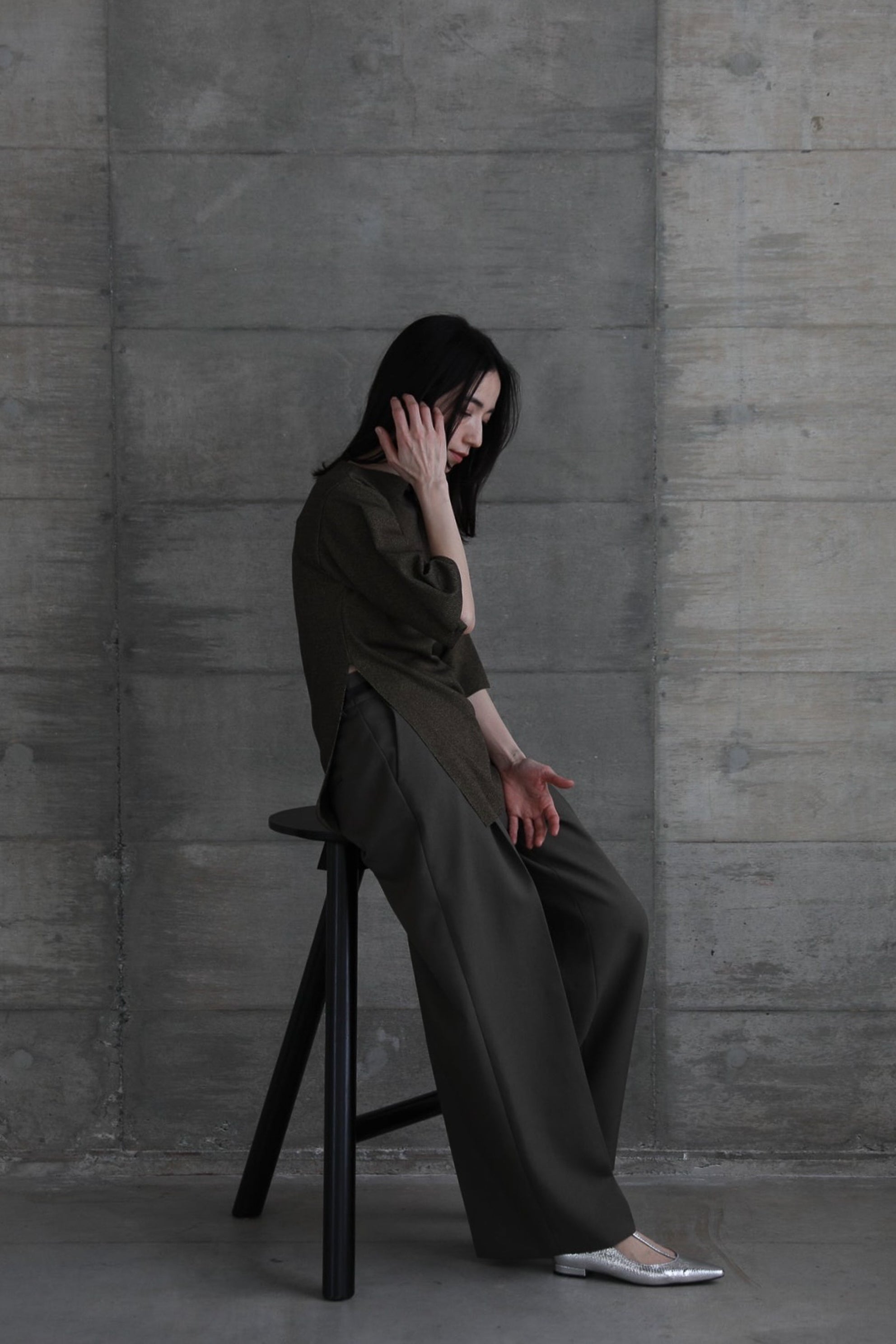 新品　ifmeh Side slit rib t 　ネイビー Side slit rib t (2color) – IFMEH