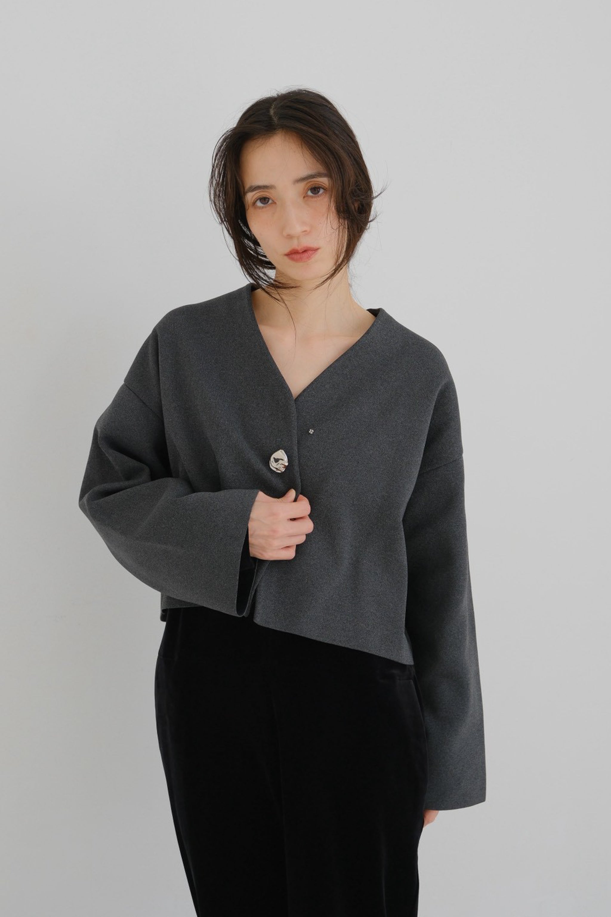 新品タグ付き 25AW ifmeh Rónde knit jacket イフメ Rónde knit jacket (gray) – IFMEH
