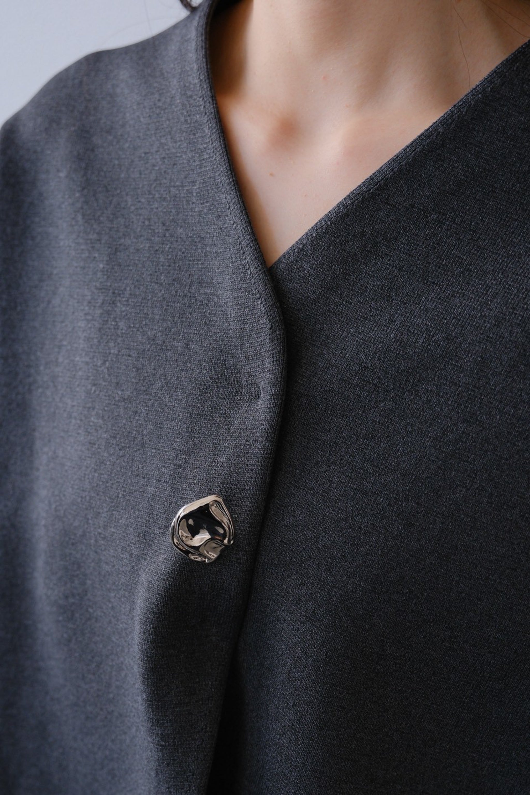 IFMEH イフメ Rónde knit jacket IF25AWKT-05 Rónde knit jacket (gray) – IFMEH